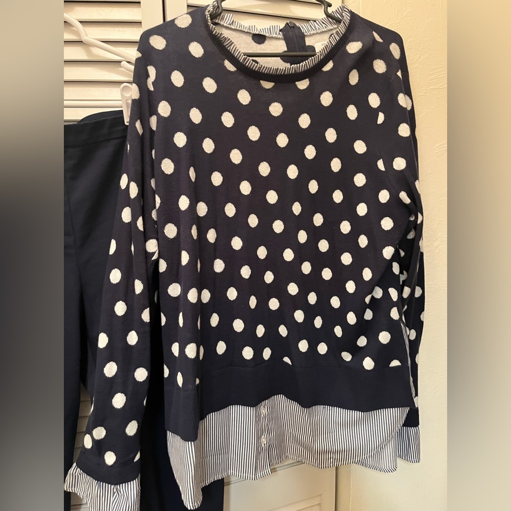 Sweater with built-in blouse underneath